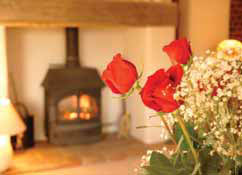 Fireplace and flowers - click to enlarge